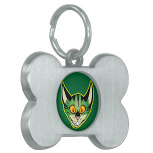 Fluorescente Cartoon Cat Pet Tag Huisdieren Naamplaatje