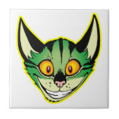 Fluorescente Cartoon Cat Tegel Tegeltje (Voorkant)