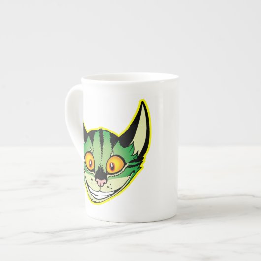 Fluorescente Cartoon Kat Bone China Mok (Voorkant links)