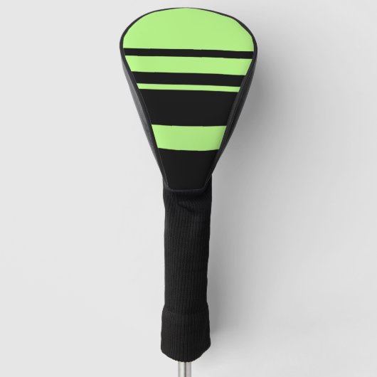 Fluorescente groene neonstrepen horizontaal golfheadcover (Voorkant)