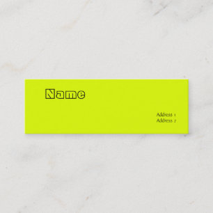 fluorescerend geel mini visitekaartje