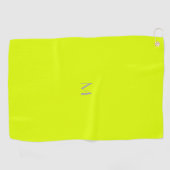 fluorescerend geel - monogram toevoegen golfhanddoek (Horizontaal)