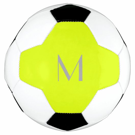 fluorescerend geel - monogram toevoegen voetbal (Voorkant)