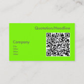 fluorescerend groen - QR-code Visitekaartje (Achterkant)