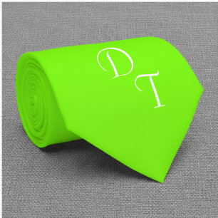 Fluorescerend groen - uw monogrammen stropdas