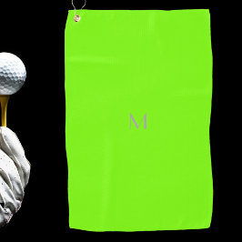 fluorescerend groen - voeg monogram toe golfhanddoek