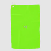 fluorescerend groen - voeg monogram toe golfhanddoek (Voorkant)