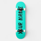 Fluorescerend neon hemelsblauw skateboard (Voorkant)