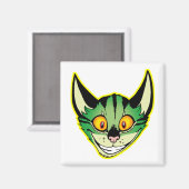 Fluorescerende Cartoon Kat Magneet (Voorkant / Achterkant)