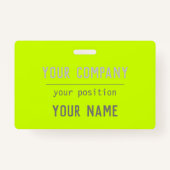 Fluorescerende gele kleur - vetgedrukte letters badge (Voorkant)