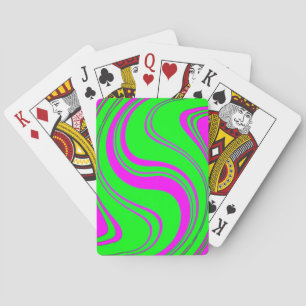 fluorescerende golven modern patroon pokerkaarten
