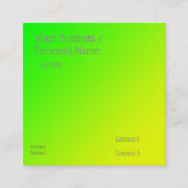 fluorescerende groene gradiënt vierkante visitekaartje (Voorkant)