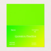 fluorescerende groene gradiënt visitekaartjes (Buitenkant ongevouwen)