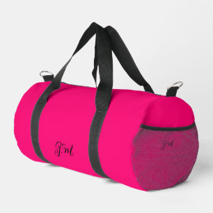 Fluorescerende neon roze effen kleur initialen naa plunjezak