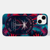 Fluorescerende tropische Waterverf palmbladeren na Case-Mate iPhone Case (Achterkant (horizontaal))