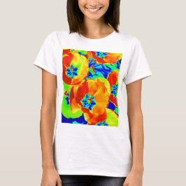 fluorescerende tulpen t-shirt