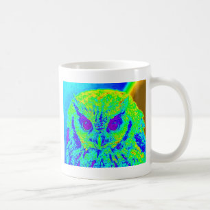 fluorescerende uil koffiemok
