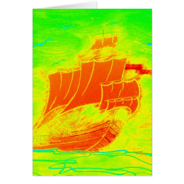 fluorescerende zeilboot (Voorkant)