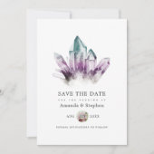 Fluoriet Crystals die de datum opslaan Save The Date (Voorkant)
