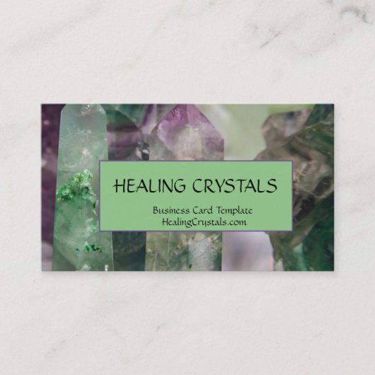 Fluorite Crystal Healing Crystals Visitekaartje (Voorkant)