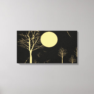 Flurage de neige sur une nuit de lune Toile envelo