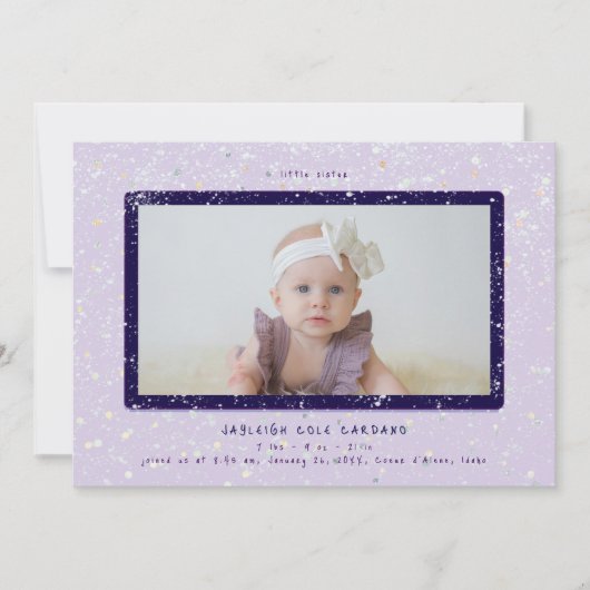 Flurry bébé | Faire-part de naissance horizontal (Devant)