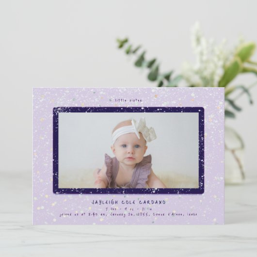 Flurry bébé | Faire-part de naissance horizontal (Debout devant)