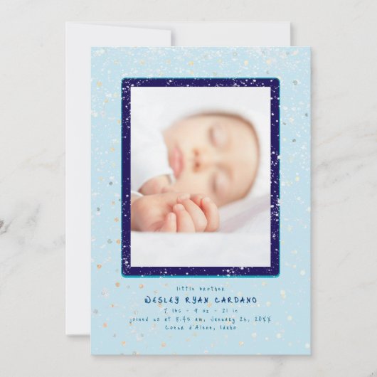 Flurry bébé | Faire-part de naissance verticale (Devant)