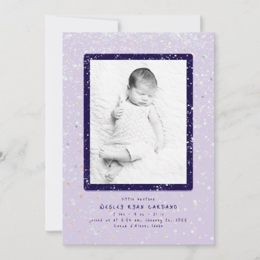 Flurry bébé | Faire-part de naissance verticale (Devant)