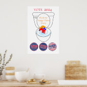 Flush De Oranje Clown Thunder_Cove Poster (Keuken)