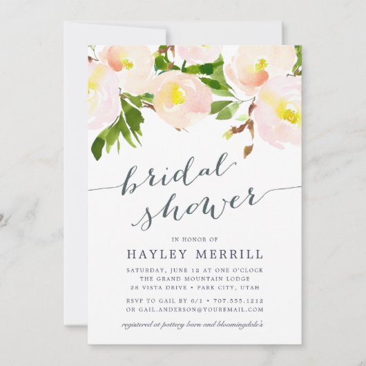 Flush de printemps | Invitation de douche nuptiale (Devant)