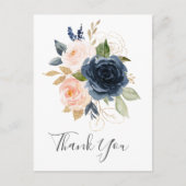 Flush et Navy Flowers | Carte postale Merci blanc (Devant)