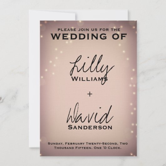 Flush Light - Invitation personnalisée Mariage (Devant)