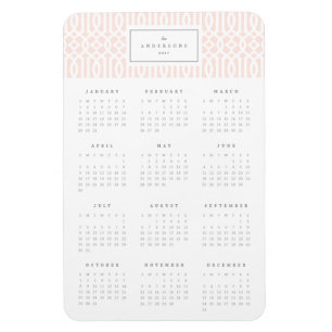 Flush Trellis 4x6 Magnet calendrier annuel