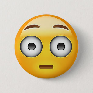 Flushing Face Emoji Ronde Button 5,7 Cm