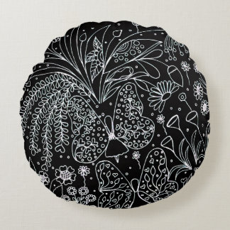 Flüstertjes van de Natuur Botanische Lijnkunst Lag Rond Kussen
