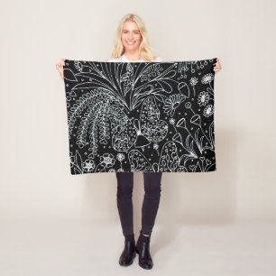 Flüstertjes van de Natuur Botanische Lijnkunst Vie Fleece Deken