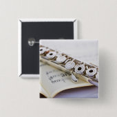 Flute 2 vierkante button 5,1 cm (Voorkant /achterkant)