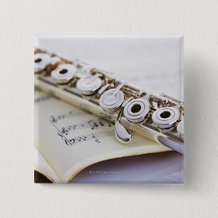 Flute 2 vierkante button 5,1 cm
