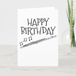 Flute Carte d'anniversaire Flutist Woodwind Musici