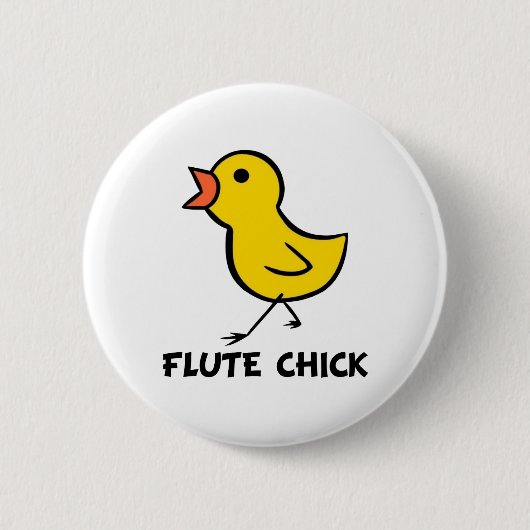 Flute Chick Ronde Button 5,7 Cm (Voorkant)