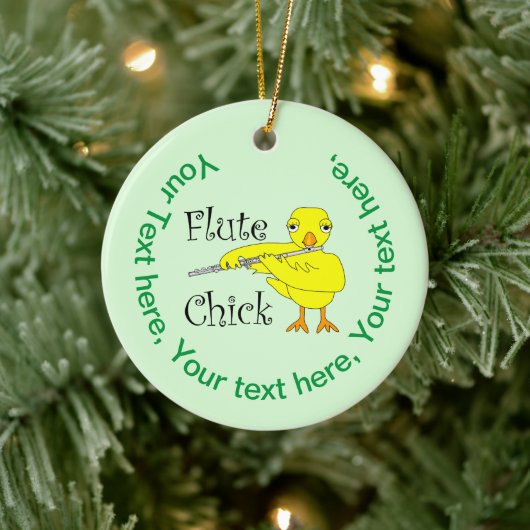 Flute Chick-tekst Keramisch Ornament (Boom)