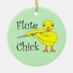 Flute Chick-tekst Keramisch Ornament