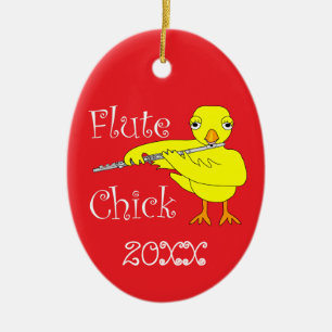Flute Chick-tekst Keramisch Ornament