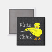 Flute Chick-tekst Magneet (Voorkant / Achterkant)