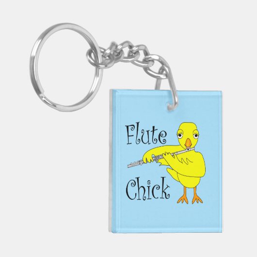 Flute Chick-tekst Sleutelhanger (Voorkant Links)
