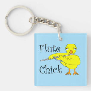 Flute Chick-tekst Sleutelhanger