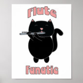 Flute Fanatic Black Cat Poster (Voorkant)