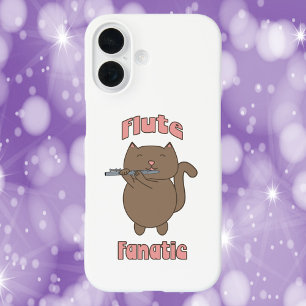 Flute Fanatic Cat Pink iPhone 16 Hoesje