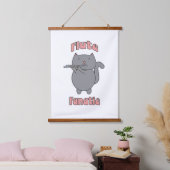 Flute Fanatic Gray Cat Pink Hangend Wandkleed (Slaapkamer)